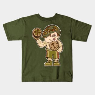 Silver Shamrock Tattoo Company Boxer Kewpie Doll in Sepia Kids T-Shirt